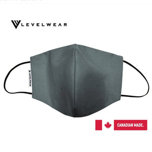Levelwear- High Quality Reusable Cotton Face Mask - Charcoal Colour - 2 pcs per pack