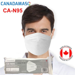 CANADAMASQ CA-N95 4 Ply Flat-Fold Respirator - (10 PCS) Made in Canada -White