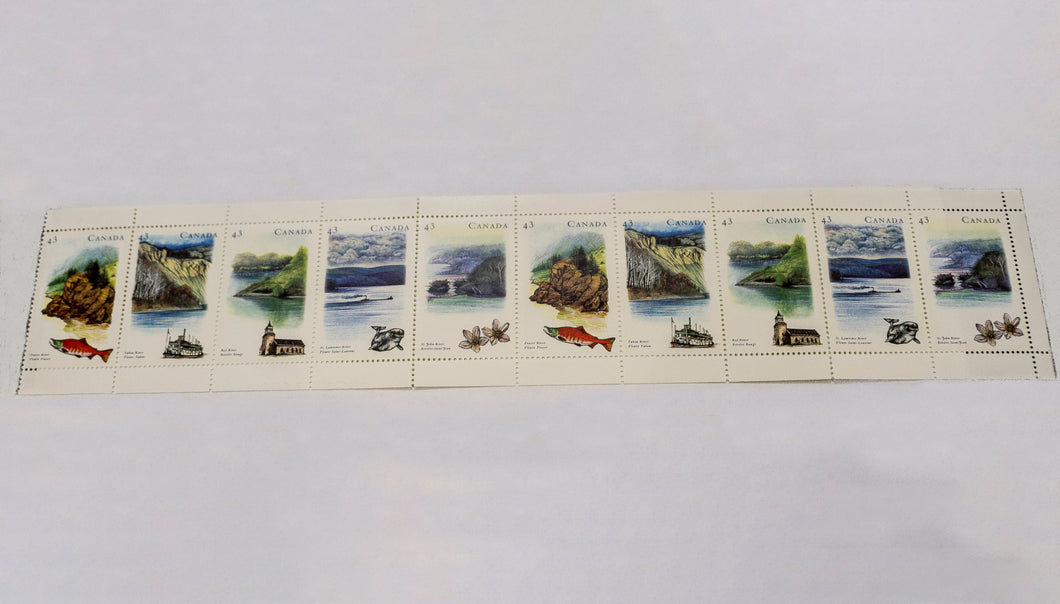 Collection Of Stamps - Heritage Rivers #1485-1489 43¢ 1993 Canada
