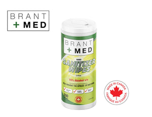 Brant+Med 100ct 70% Wipes Sanitizer (Made in Canada) - Limited Quantity.