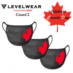CANADA DAY GUARD 2 FACE COVERING (FILTER NOT INCLUDED) PREPACK OF 3 - BLACK